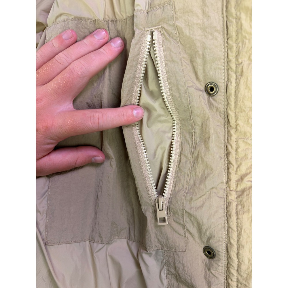 Madewell Holland Quilted Puffer Parka Womens XXL Toasted‎ Sesame Tan Hooded Flaw - Picture 6 of 15